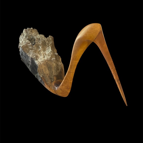 VTG Hand Carved Wood Coastal Bird Sculpture Driftwood Heron Whimbrel Cormorant - Picture 7 of 13